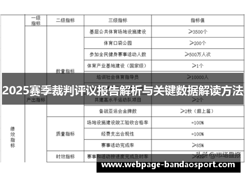 2025赛季裁判评议报告解析与关键数据解读方法